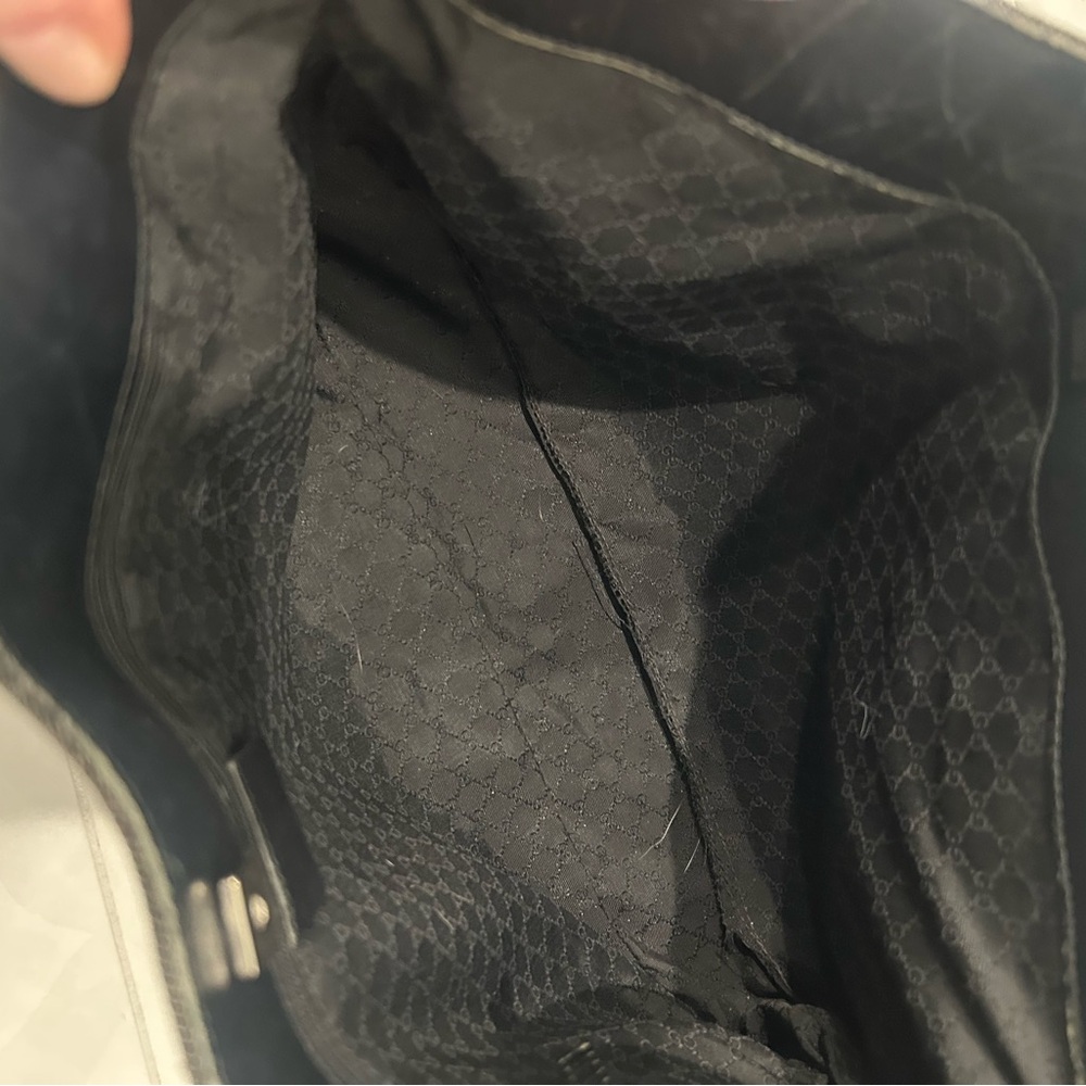 Gucci Black Denim and Sherry Line Straps Tote Bag - Picture 9 of 12